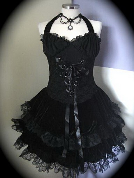 Zwarte gothic jurk