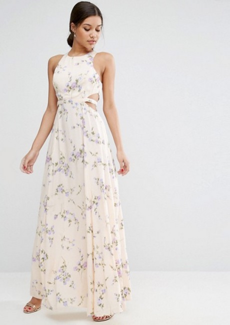 Lange jurk met bloemenprint