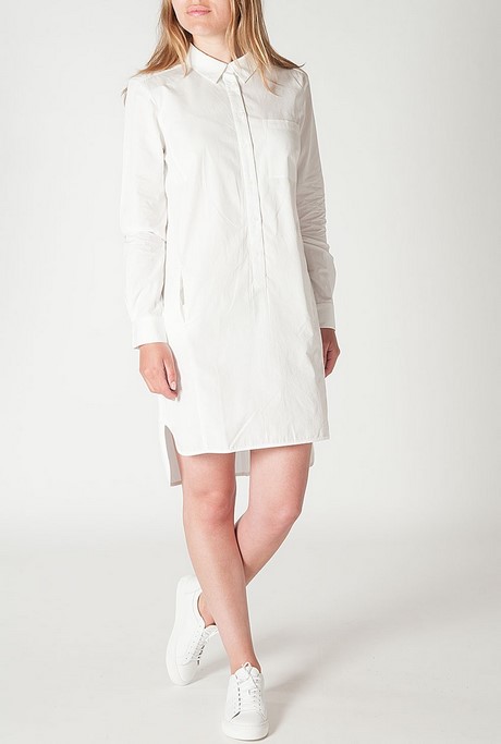 Lange witte blouse jurk