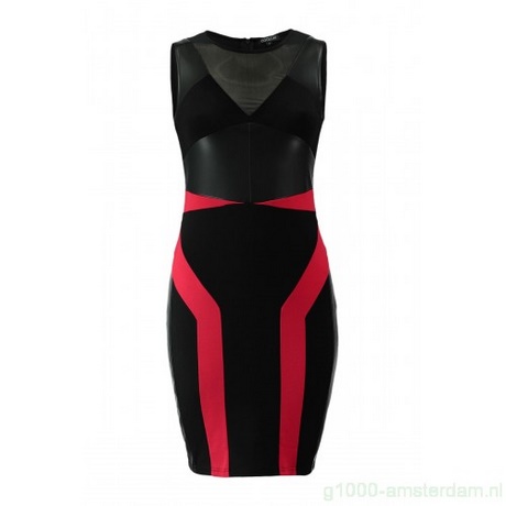 Jurk zwart met rood