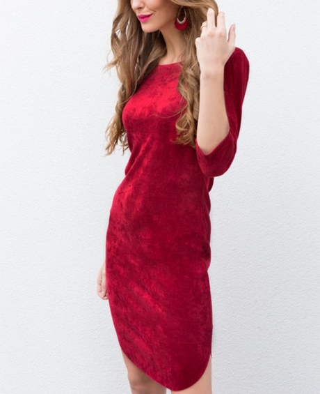 Suedine jurk rood