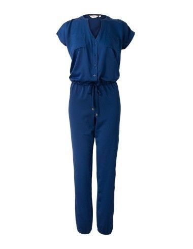 Blauwe korte jumpsuit