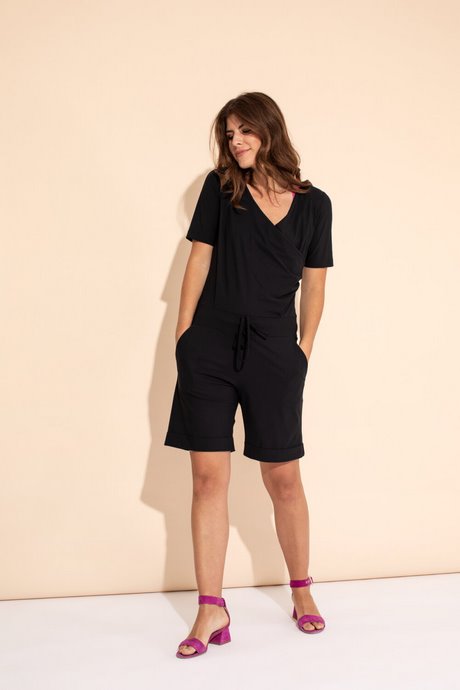 Jumpsuit zwart korte broek