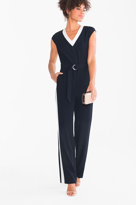 Jumpsuit zwart strak