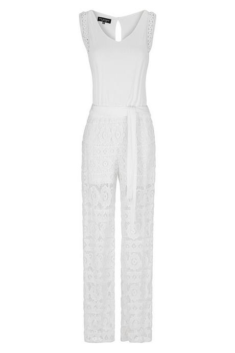 Witte jumpsuit kant