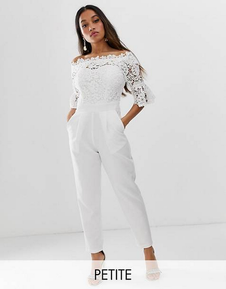 Witte jumpsuit kant