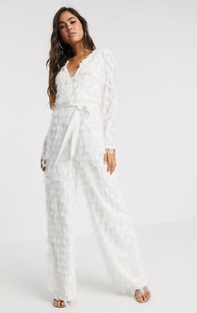 Witte lange jumpsuit