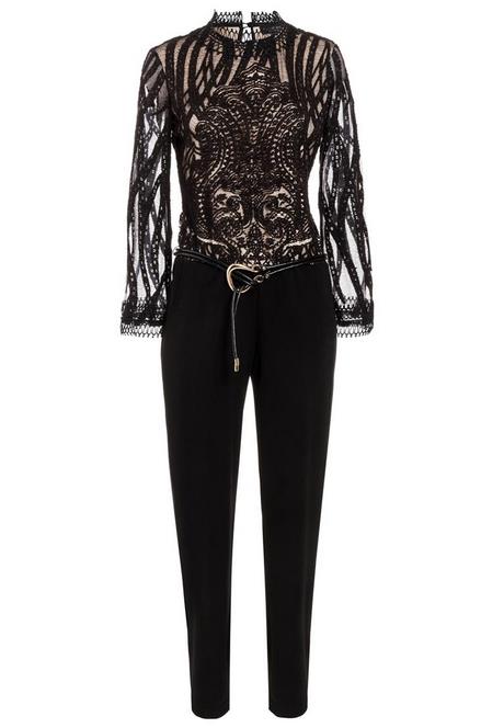 Zwarte jumpsuit met kant