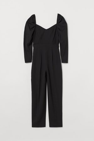 Zwarte jumpsuit met lange mouwen