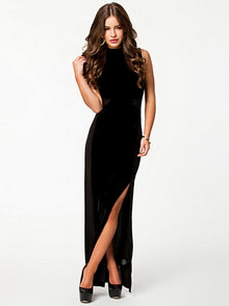 Lange zwarte maxi jurk
