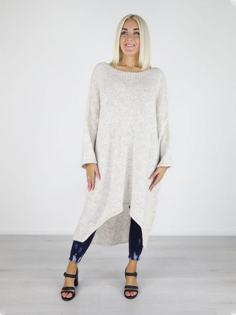 Oversized gebreide trui jurk