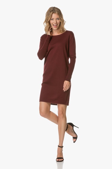 Gebreide jurk bordeaux