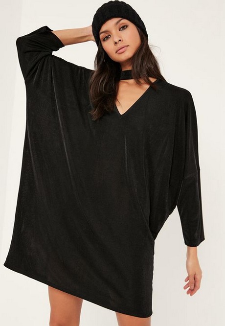 Oversized zwarte jurk