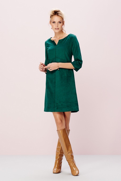 Suede groene jurk