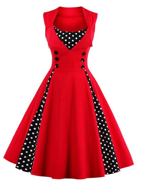 Rode vintage jurk