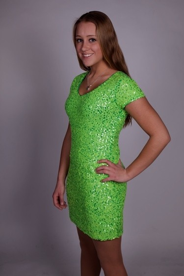 Groene glitter jurk