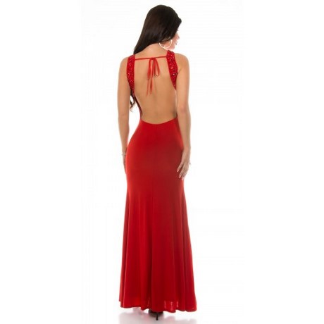 Rode jurk met open rug