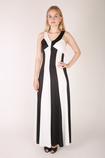 Zwart witte maxi jurk