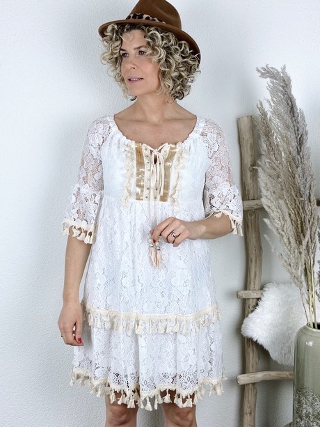 Bohemian jurk wit