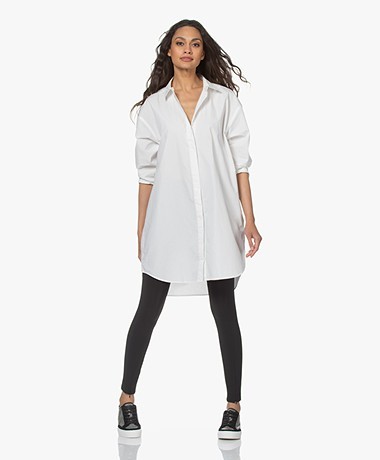 Oversized witte blouse jurk