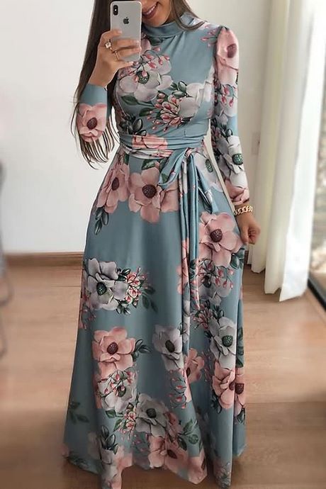 Lange jurk met mouwen casual