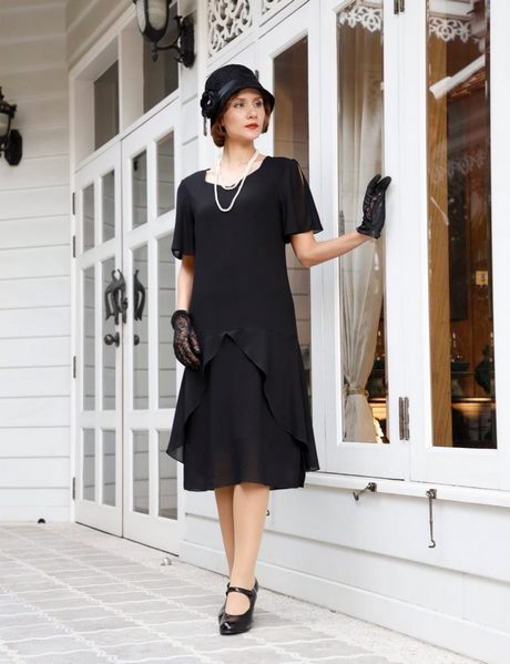 Zwarte jurk uit de jaren 1920