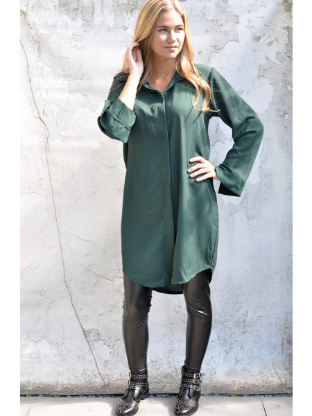 Lange legergroene blouse