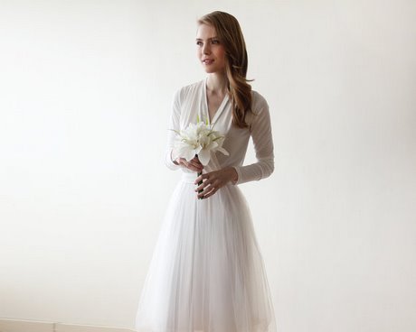 Lange witte katoenen jurk