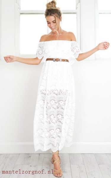 Witte kanten maxi jurk