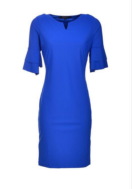 Kobalt blauwe kanten jurk