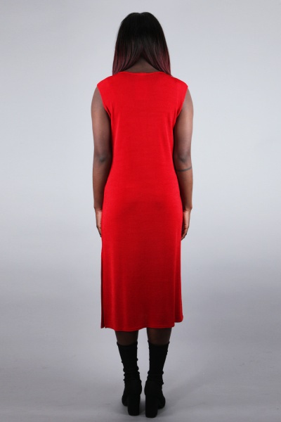 Rode jurk met col