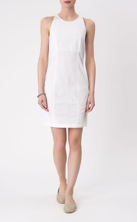 Witte mouwloze jurk