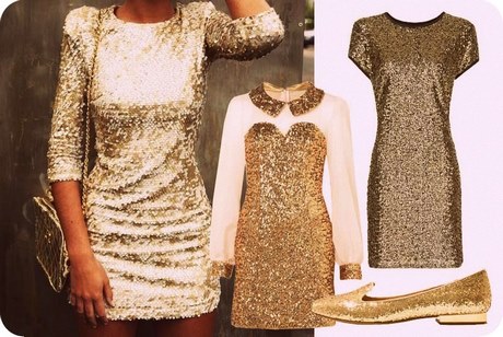 Gouden glitter jurk