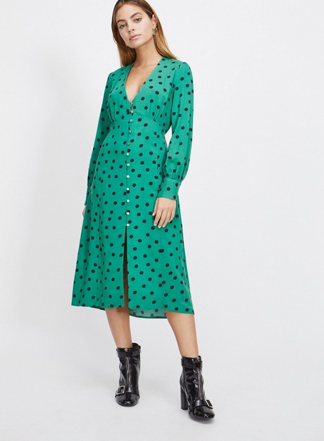 Jurk midi groen