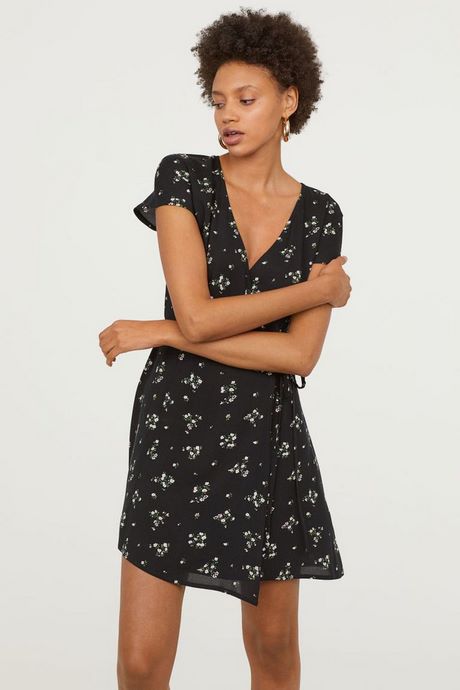 Wrap dress zwart