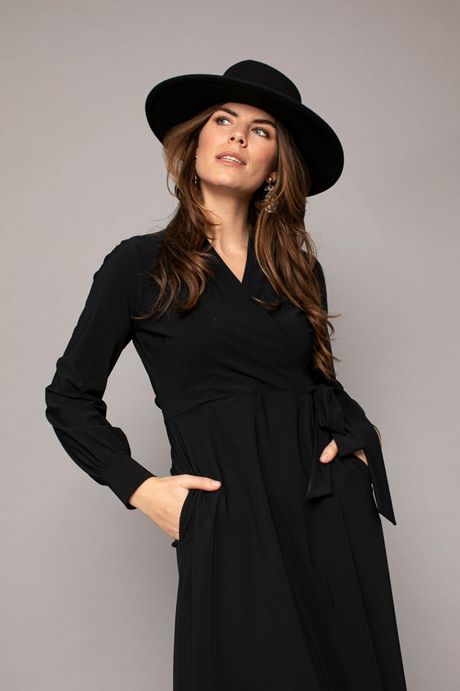 Wrap dress zwart