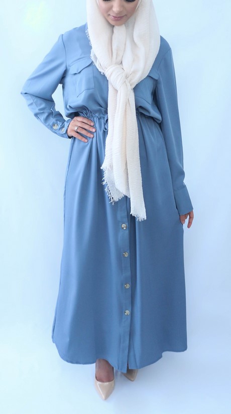 Lichtblauwe maxi jurk