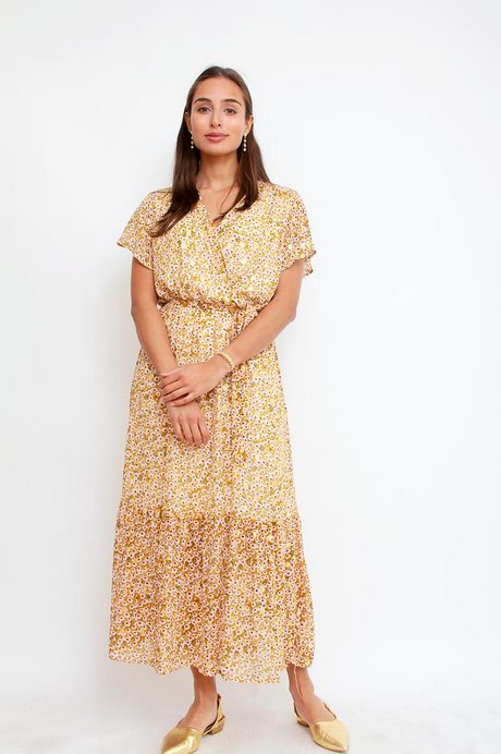 Maxi dress geel