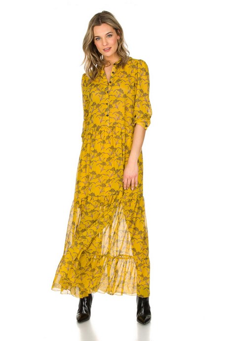 Maxi dress geel