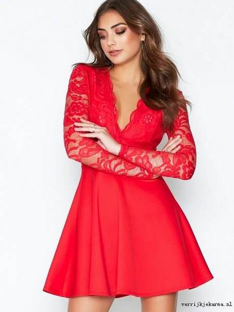 Skater jurk rood