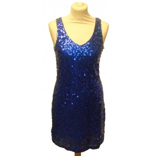 Glitterjurk blauw