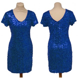 Glitterjurk blauw