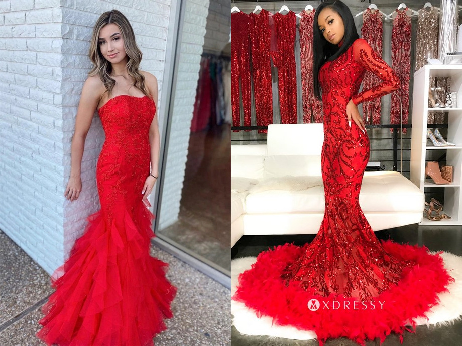 Rode lace prom dresses 2023