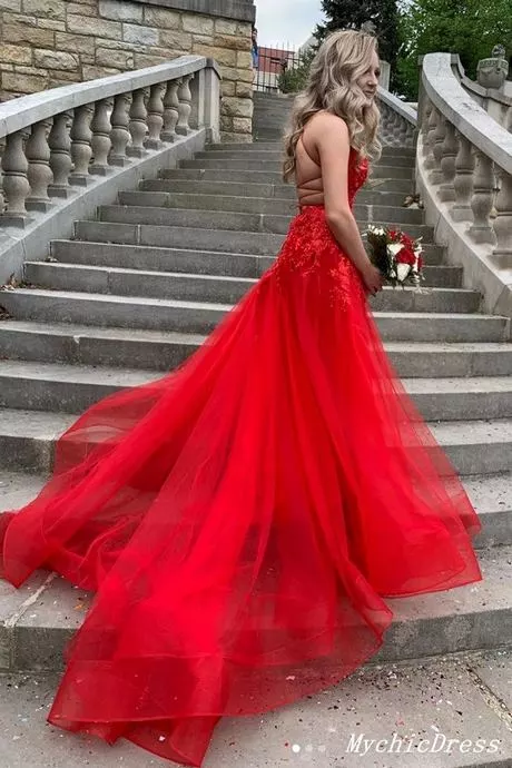 Red lace prom dresses 2024