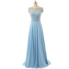 Lange lichtblauwe jurk
